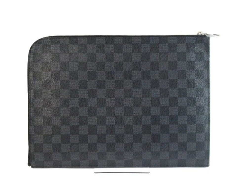 LOUIS VUITTON Damier Graphite Black Pochette Jour NM Clutch Bag